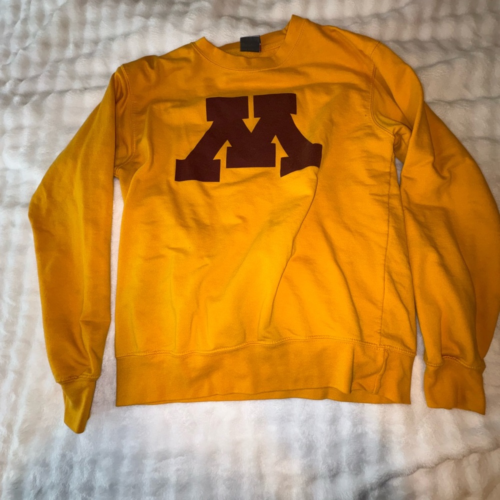 Gold Sweater with Maroon Logo